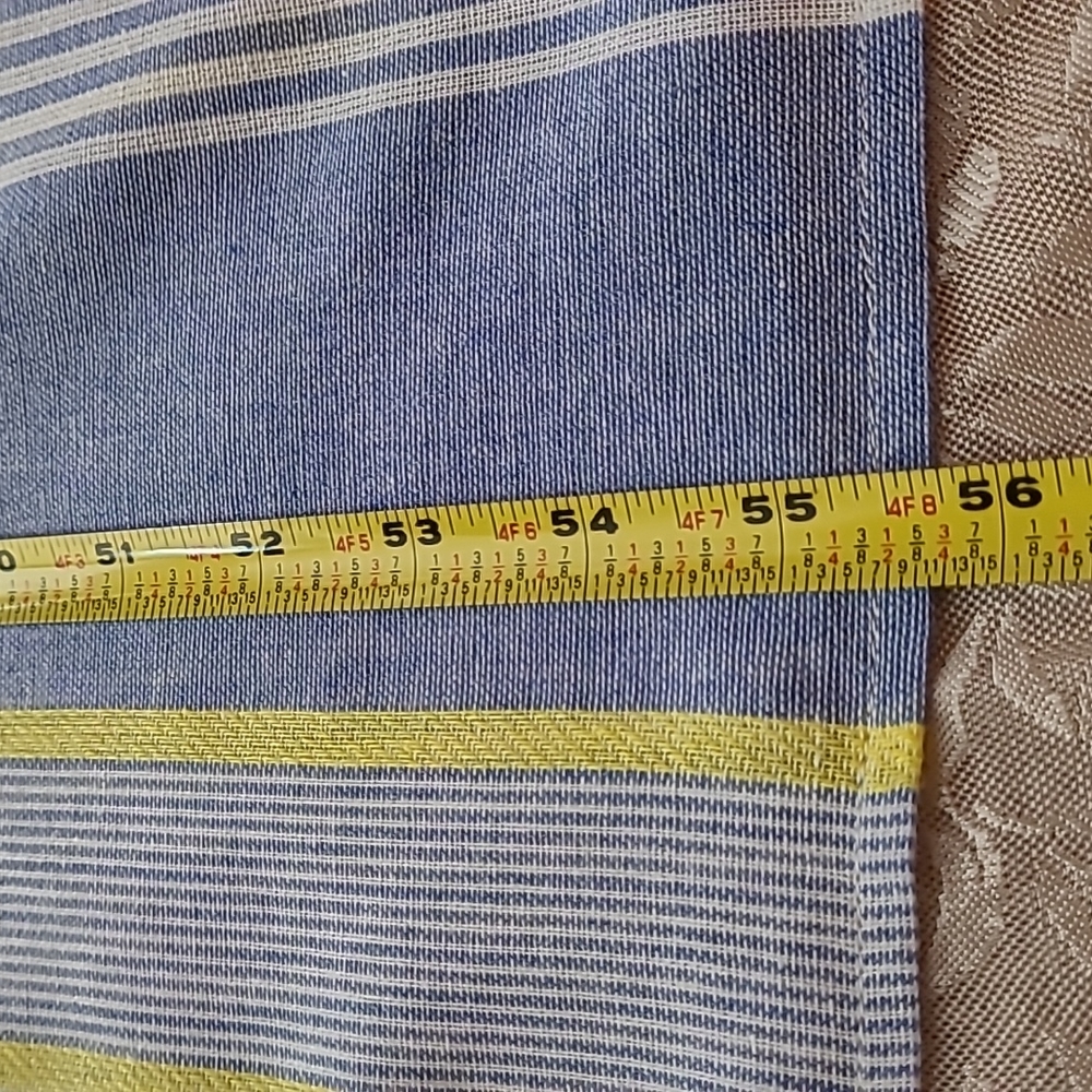 NWT Cotton Maxi Dress Sundress w/ Ruffle Straps Striped Blue Yellow & White - Picture 16 of 17